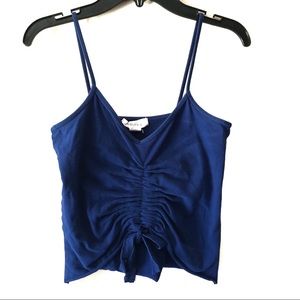 Forever 21 Blue Ruched Drawstring Cami